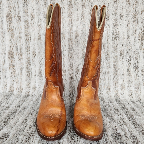 Dingo Acme Vintage Heeled Western Boot Tan | Women's Size 10 - Picture 2 of 10